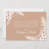 Boho Pampas Grass Floral Wedding Bedankkaart (Achterkant)