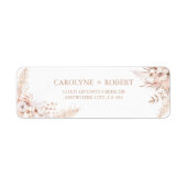 Boho Pampas Grass Floral Wedding Etiket (Voorkant)