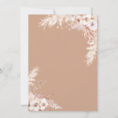 Boho Pampas Grass Floral Wedding Kaart (Achterkant)