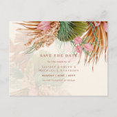 BOHO Pampas grass Floral Wedding Save the Date Pos Briefkaart (Voorkant)