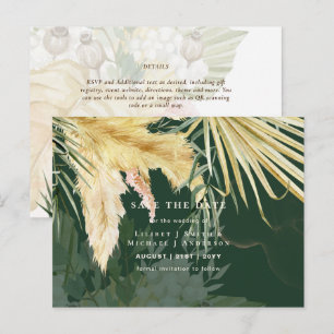 BOHO Pampas grass Floral Wedding Save the Date Pos Briefkaart