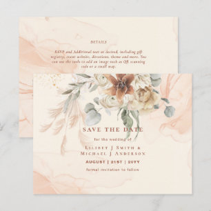 BOHO Pampas grass Floral Wedding Save the Date Pos Briefkaart