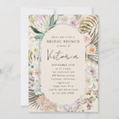 Boho Pampas Grass Florals Bridal Brunch Kaart (Voorkant)