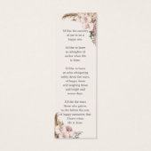 Boho Pampas Grass Foto Begrafenis Herdenking Bladw Mini Visitekaartjes (Achterkant)