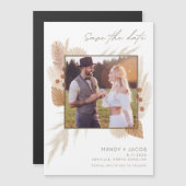 Boho Pampas Grass Foto Wedding Save the Date (Voorkant / Achterkant)