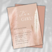 Boho Pampas Grass Girl Baby shower Kaart