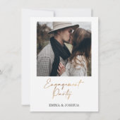 Boho Pampas Grass Gold Calligraphy Verloving Kaart (Achterkant)