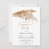 Boho Pampas Grass Gold Calligraphy Verloving Kaart (Voorkant)