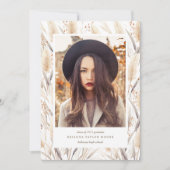 Boho Pampas Grass Graduate Photo Faire-part (Devant)