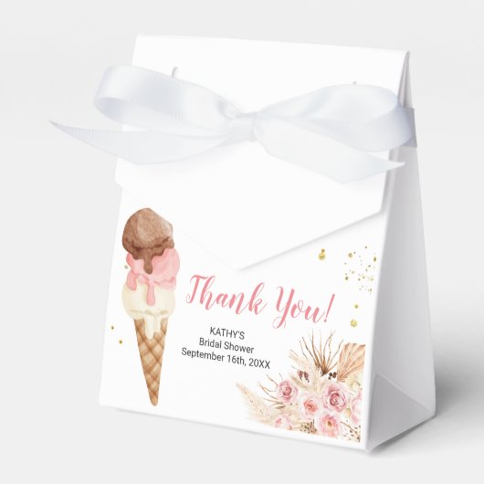 Boho Pampas Grass Ice crème Party Bedankdoosjes (Voorkant Zijde)