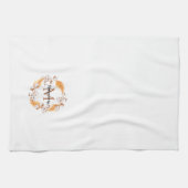 Boho Pampas Grass | Katoen borstMonogram Theedoek (Horizontaal)