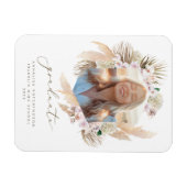 Boho Pampas Grass Lijst Foto Afstuderen Magneet (Horizontaal)