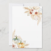 Boho Pampas Grass Little Pumpkin Baby shower Kaart (Achterkant)
