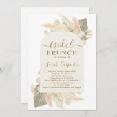 Boho Pampas Grass Lunaria Bridal Brunch Invitation (Devant / Derrière)