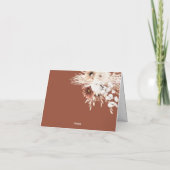 Boho Pampas Grass Mariage Carte de remerciements (Dos)