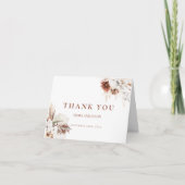 Boho Pampas Grass Mariage Carte de remerciements (Devant)