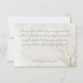 Boho Pampas Grass Minimal Modern Weddenschap Bedankkaart (Achterkant)