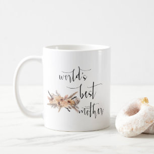 Boho Pampas Grass Minimal World's Beste moeder Koffiemok