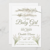 Boho Pampas Grass Modern Bohemen Baby shower Kaart (Voorkant / Achterkant)
