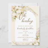 Boho Pampas Grass Moderne Baby shower Invitation (Devant)