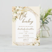 Boho Pampas Grass Moderne Baby shower Invitation (Debout devant)