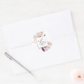 Boho Pampas Grass Monogram Wedding Envelope Seals Ronde Sticker (Envelop)