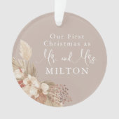 Boho Pampas Grass Neutrals Wedding Ornament (voorkant)