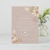 Boho Pampas Grass Neutrals Wedding Save The Date (Staand voorkant)