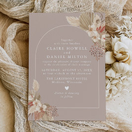 Boho Pampas Grass Neutrals Wedding Save The Date