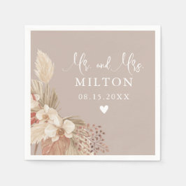 Boho Pampas Grass Neutrals Wedding Servet