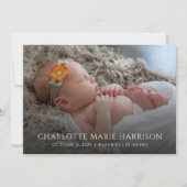 Boho Pampas Grass Nouveau bébé Faire-part photo (Devant)