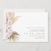 Boho Pampas Grass Nouveau Mariage Date Invitation (Devant)
