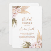 Boho pampas Grass nuptiale douche Invitation (Devant / Derrière)