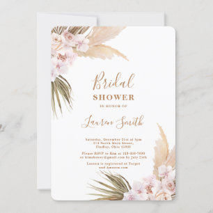 Boho pampas Grass nuptiale douche Invitation