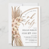 Boho Pampas Grass Oh Baby shower Invitation (Devant)