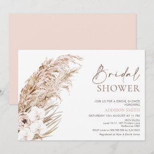 Boho Pampas Grass Orchards Floral Vrijgezellenfees Kaart