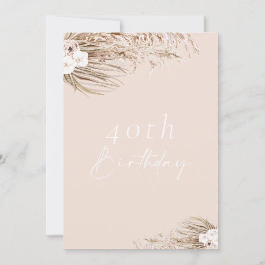 Boho Pampas Grass Orchards Lijst Birthday Kaart (Achterkant)