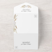 Boho Pampas Grass Orchid Botanical Wedding All In One Uitnodiging (Buitenkant)
