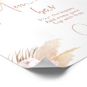 Boho pampas grass orchidee baby shower Momosa bar Poster (Hoek)
