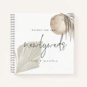 Boho Pampas Grass Pas getrouwd Weddenschap Notitieboek (Voorkant)