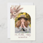 Boho Pampas Grass Photo nuptiale Douche Invitation (Dos)