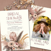 Boho Pampas Grass Photo nuptiale Douche Invitation