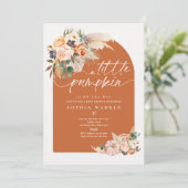 Boho Pampas Grass Pumpkin Baby shower verbrand Sin Kaart (Staand voorkant)