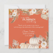 Boho Pampas Grass Pumpkin Bedankkaart (Voorkant)