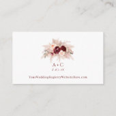 Boho Pampas Grass QR Code Registry Informatiekaartje (Achterkant)