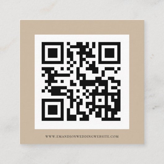 Boho Pampas Grass QR Code Weddenschap Details Informatiekaartje (Achterkant)