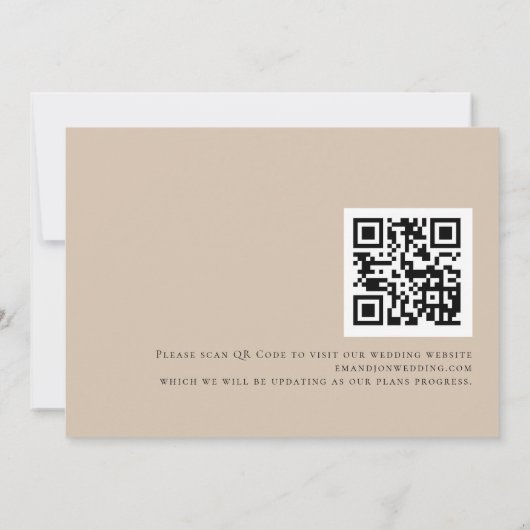 Boho Pampas Grass QR Code Weddenschap Save The Date (Achterkant)