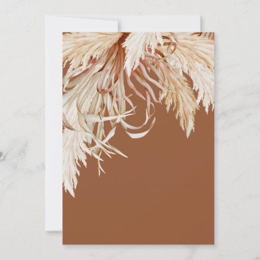 Boho Pampas Grass Rainbow Baby shower Invitation (Dos)