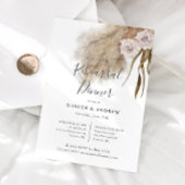 Boho Pampas Grass Rehearsal Dinner Kaart