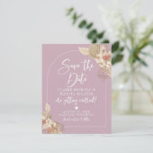 Boho Pampas Grass Rose Pâle Save The Date (Debout devant)